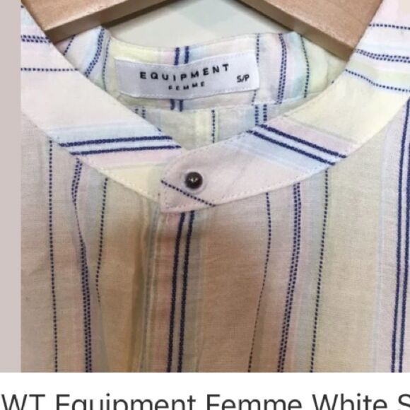 Equipment Femme White Stripe Elsie Tunic Blouse - Picture 4 of 5